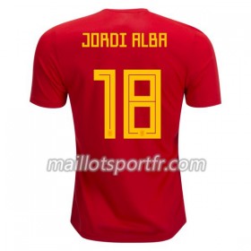 Maillot de Foot Espagne Jordi Alba 18 Domicile Coupe du monde 2018